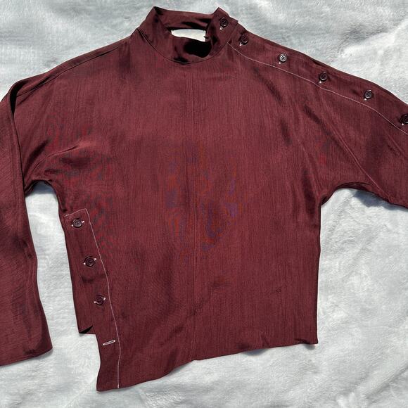 Róhe Rohe Fluid Slip Dress + Uneven Button Top Mulberry Burgundy 36 EU 4 US $990 - Picture 16 of 16